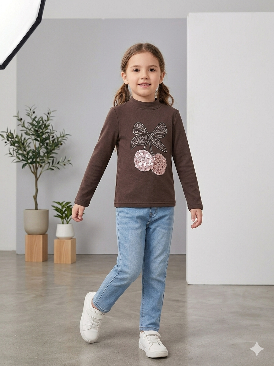 CAMISETA CON BRILLO DE NENA - Imagen 2