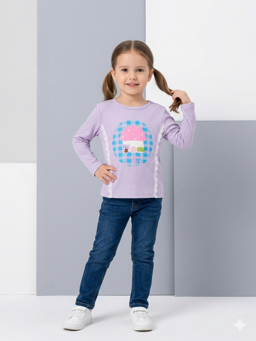CAMISETA CON ENCAJE DE NENA