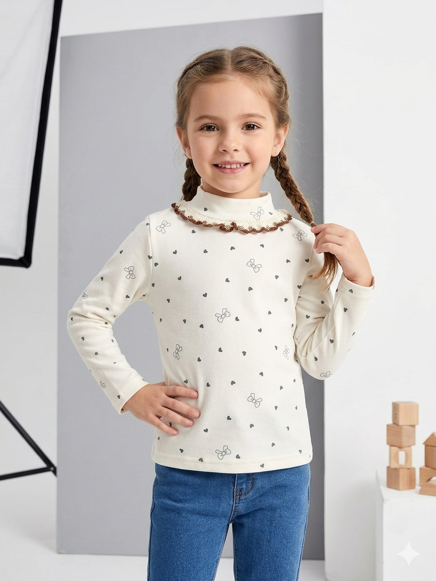 CAMISETA CON VOLADO DE TEJIDO NENA